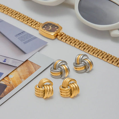 [ElanLuxe]Avielle Chunky Gold Knot Earrings