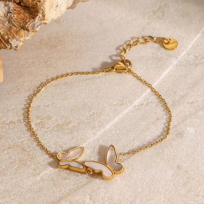 [ElanLuxe]Blaire Butterfly Pearl Bracelet