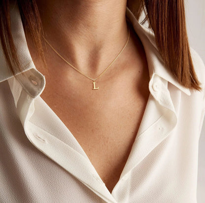 [ElanLuxe]Therese Letter Initial Gold Necklace