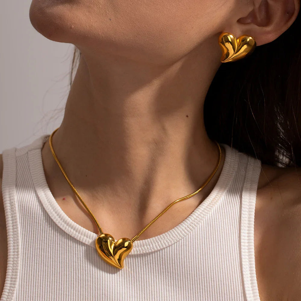 [ElanLuxe]Dorothea Heart Necklace