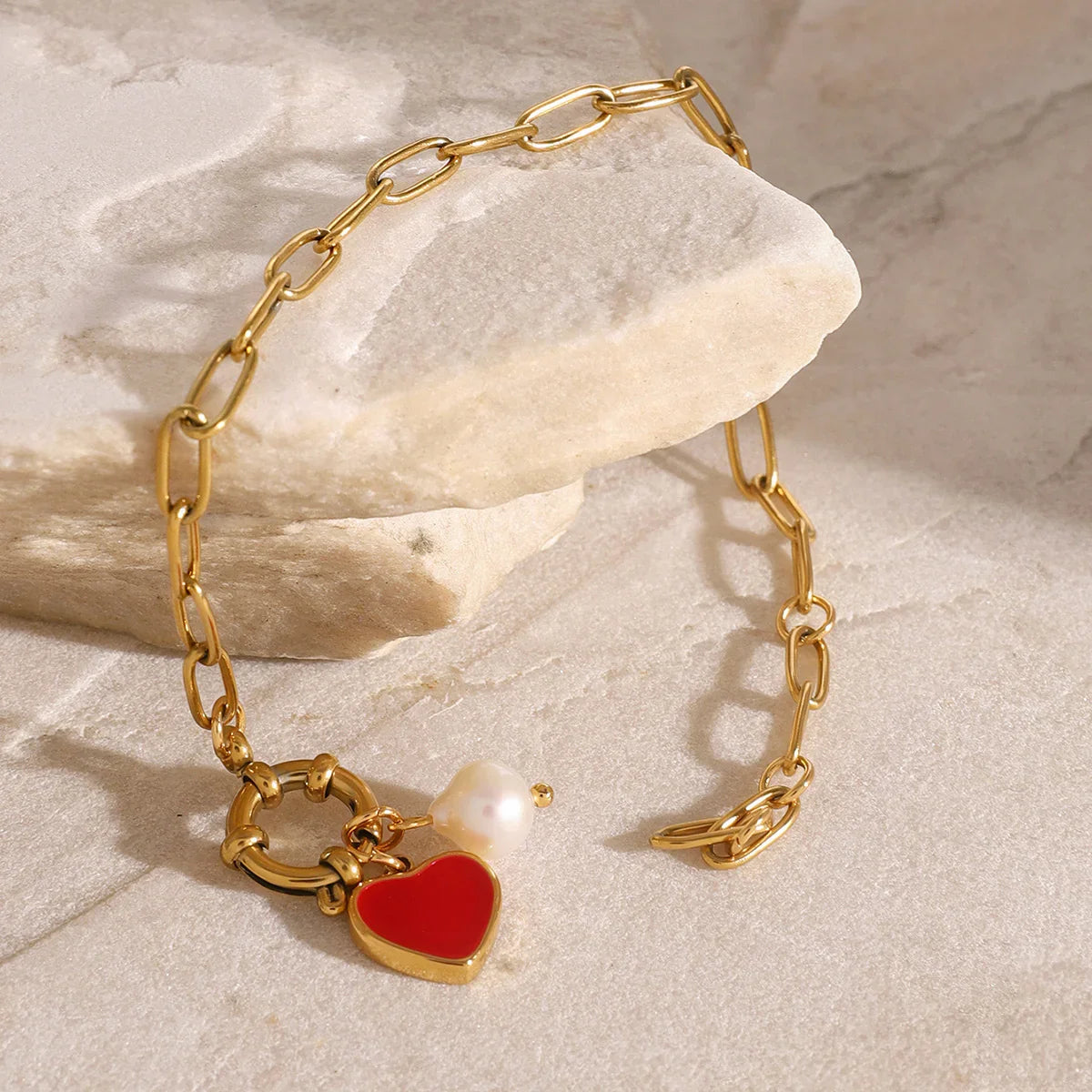 [ElanLuxe]Tanya Heart Pearl Bracelet