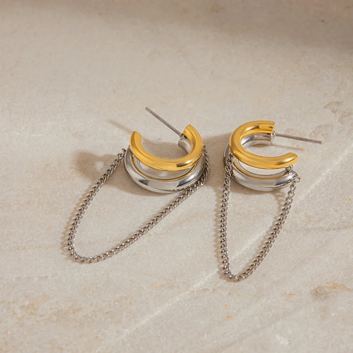[ElanLuxe]Galilea Link Chain Hoops