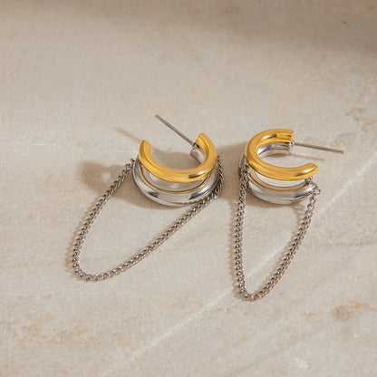 [ElanLuxe]Galilea Link Chain Hoops