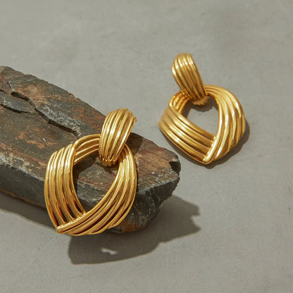 [ElanLuxe]Selma Gold Knot Earrings