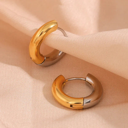[ElanLuxe]Ingrid Two Tone Hoop Earring