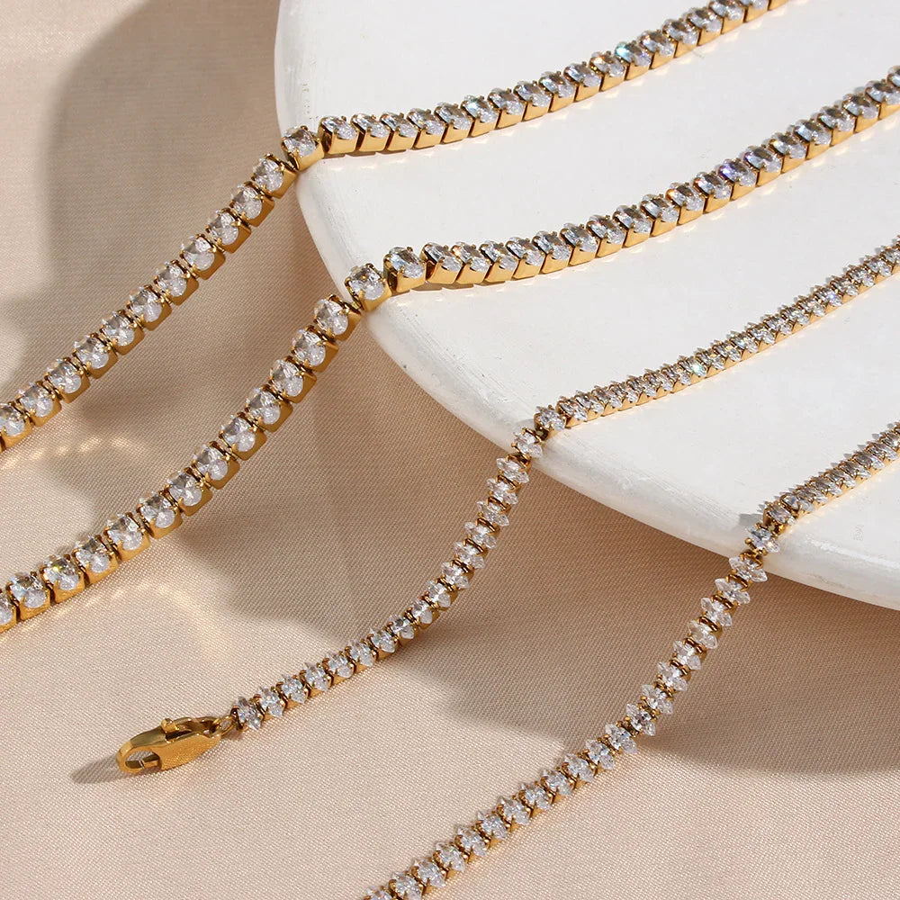 [ElanLuxe]Wisteria Diamond Tennis Necklace