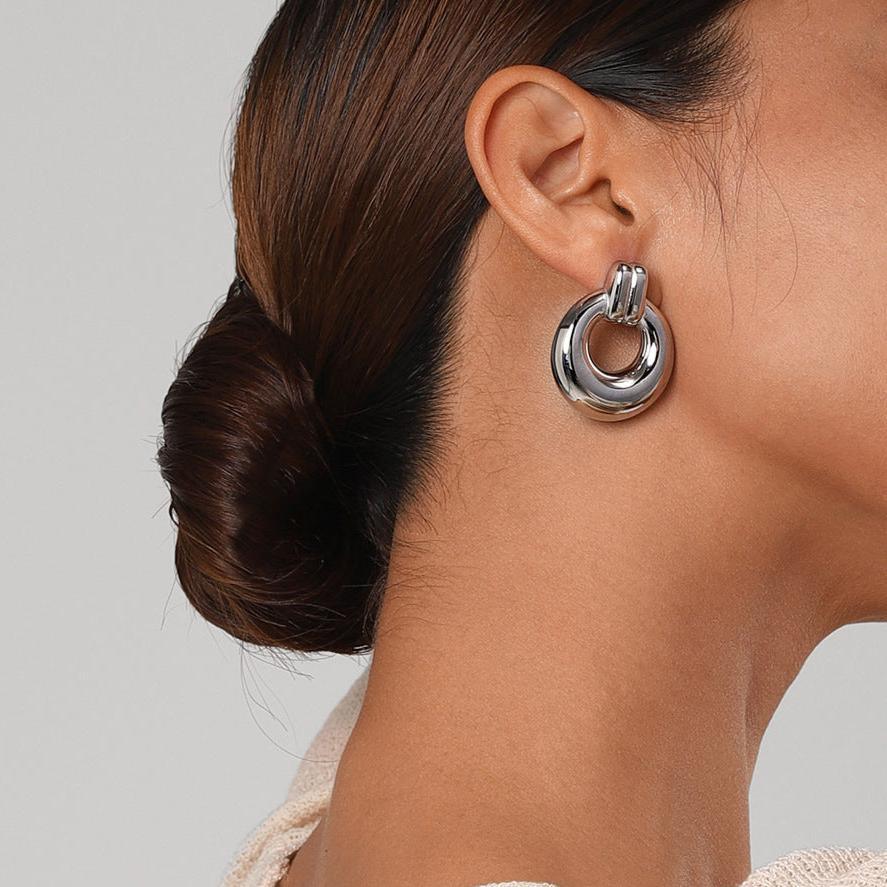 [ElanLuxe]Lillian Silver Earrings
