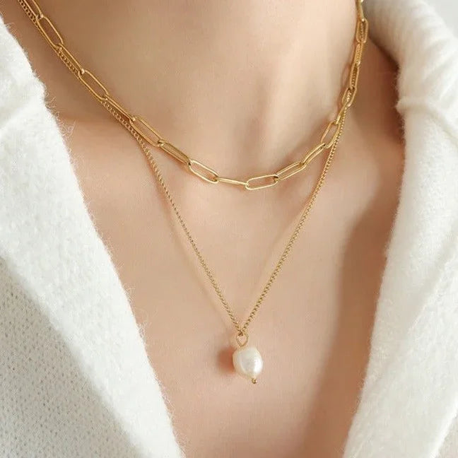 [ElanLuxe]Undine Freshwater Pearl Necklace