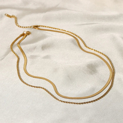 [ElanLuxe]Hailey Layered Gold Chain Necklace