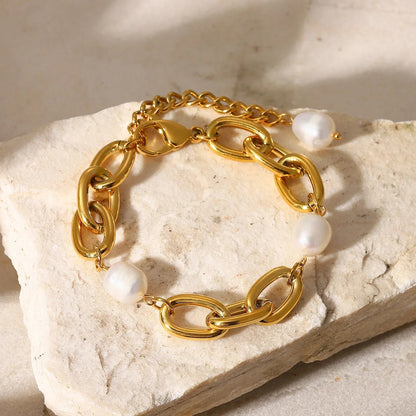 [ElanLuxe]Ysabel Chunky Freshwater Pearl Bracelet