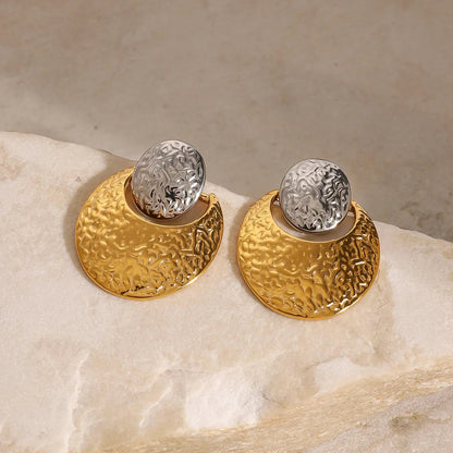 [ElanLuxe]Shelly Two Tone Crescent Earrings