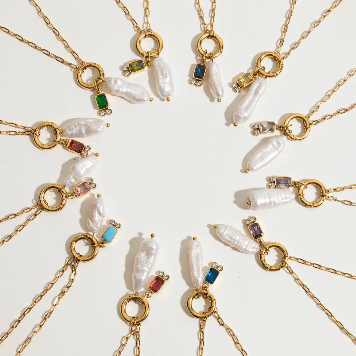 [ElanLuxe]Caitlin Birthstone Pearl Necklace
