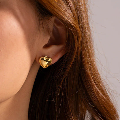 [ElanLuxe]Ruth Heart Gold Earrings