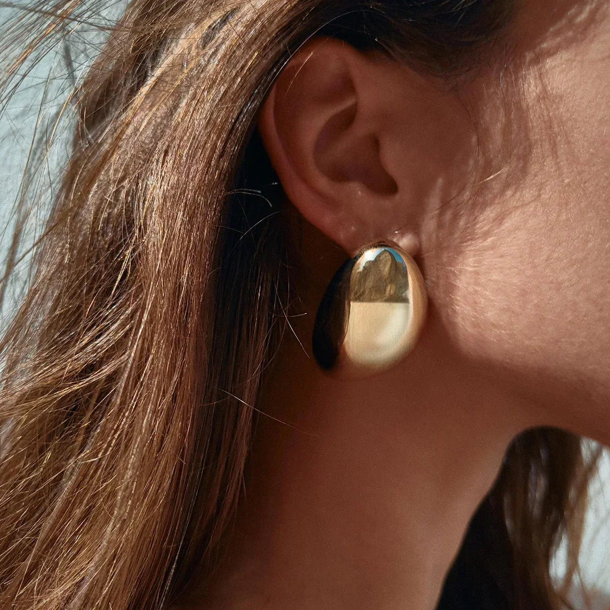[ElanLuxe]Carrie Chunky Bean Gold Earrings