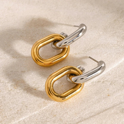[ElanLuxe]Taylor Two Tone Double Hoops