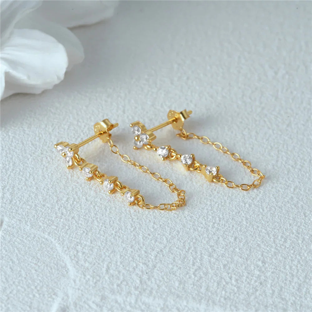 [ElanLuxe]Daniella Diamond Chain Stud