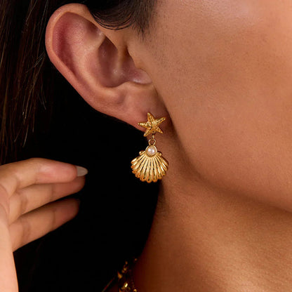 [ElanLuxe]Bernadette Freshwater Pearl Earrings