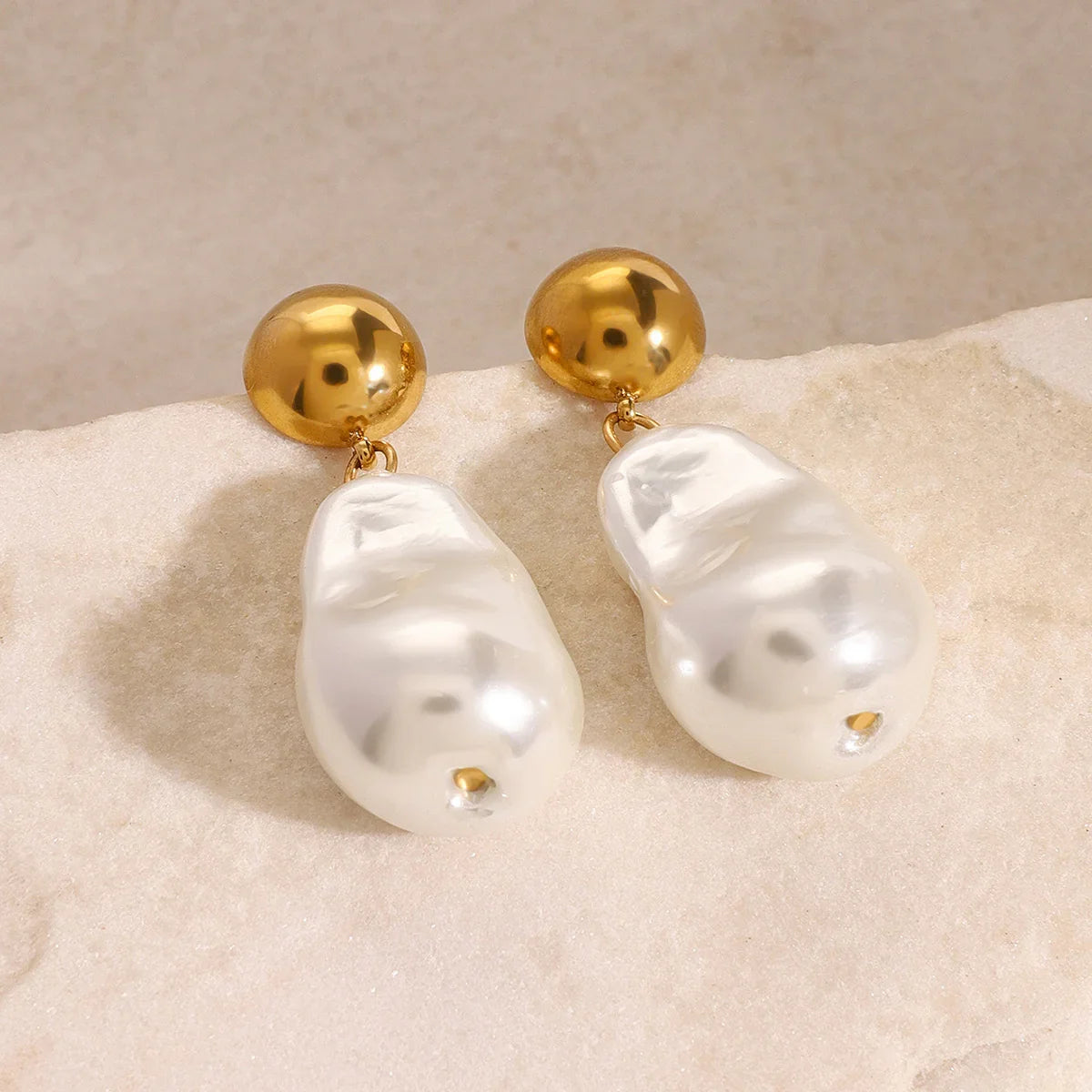 [ElanLuxe]Ariana Chunky Pearl Drop Earrings