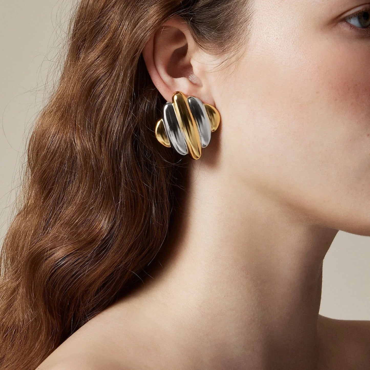 [ElanLuxe]Maxine Rippled Gold Earrings