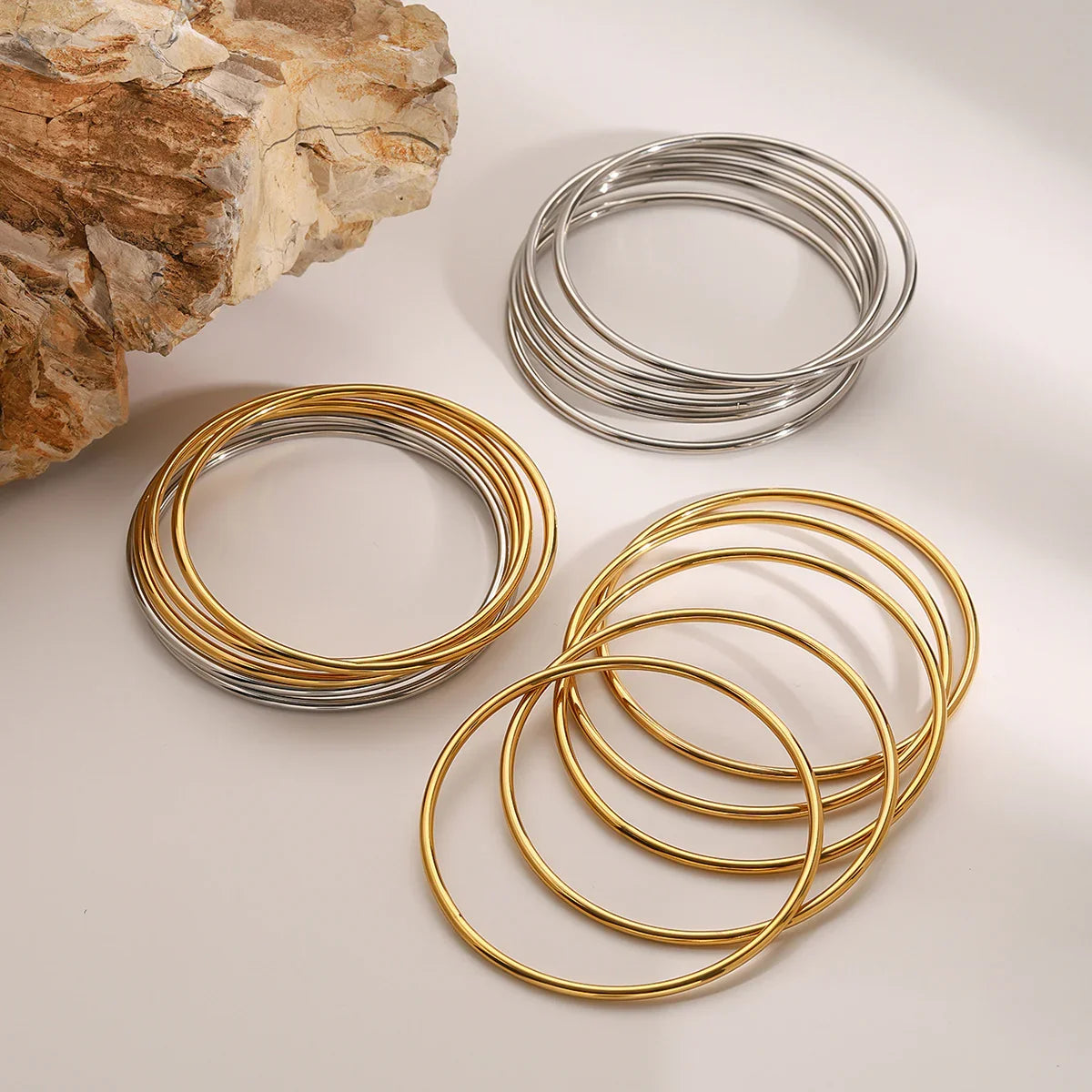 [ElanLuxe]Shannon Gold Bangle Set