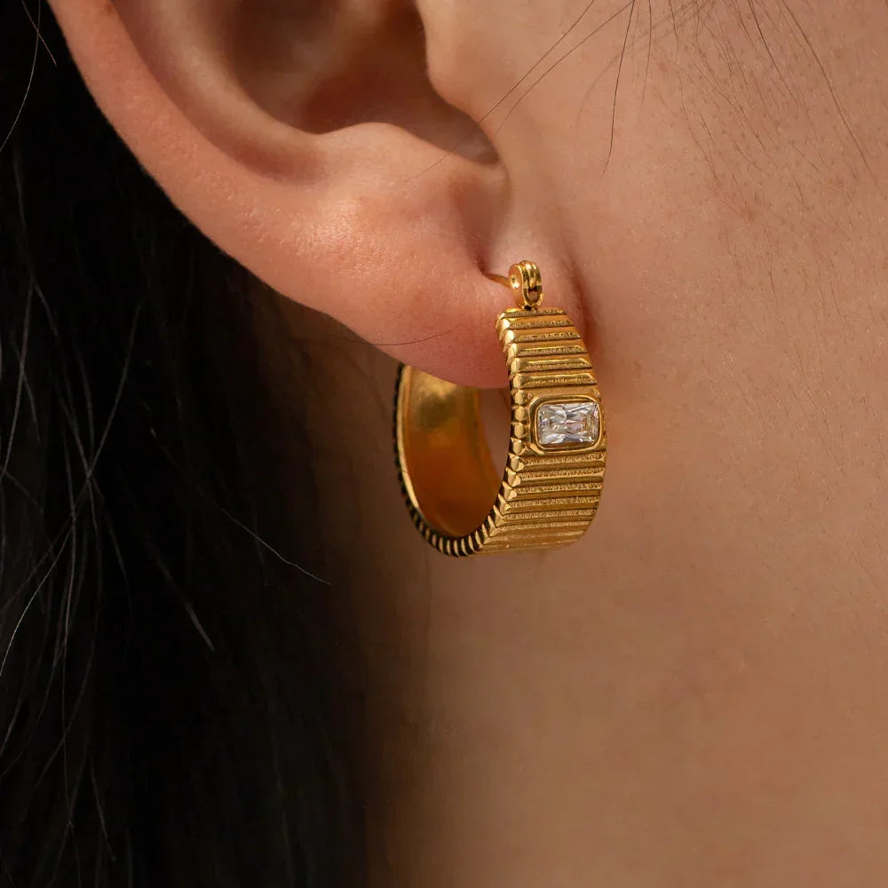 [ElanLuxe]Carole Gold Hoop Earrings