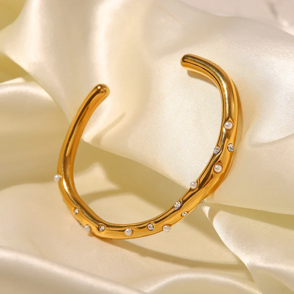 [ElanLuxe]Corisande Gold Bangle