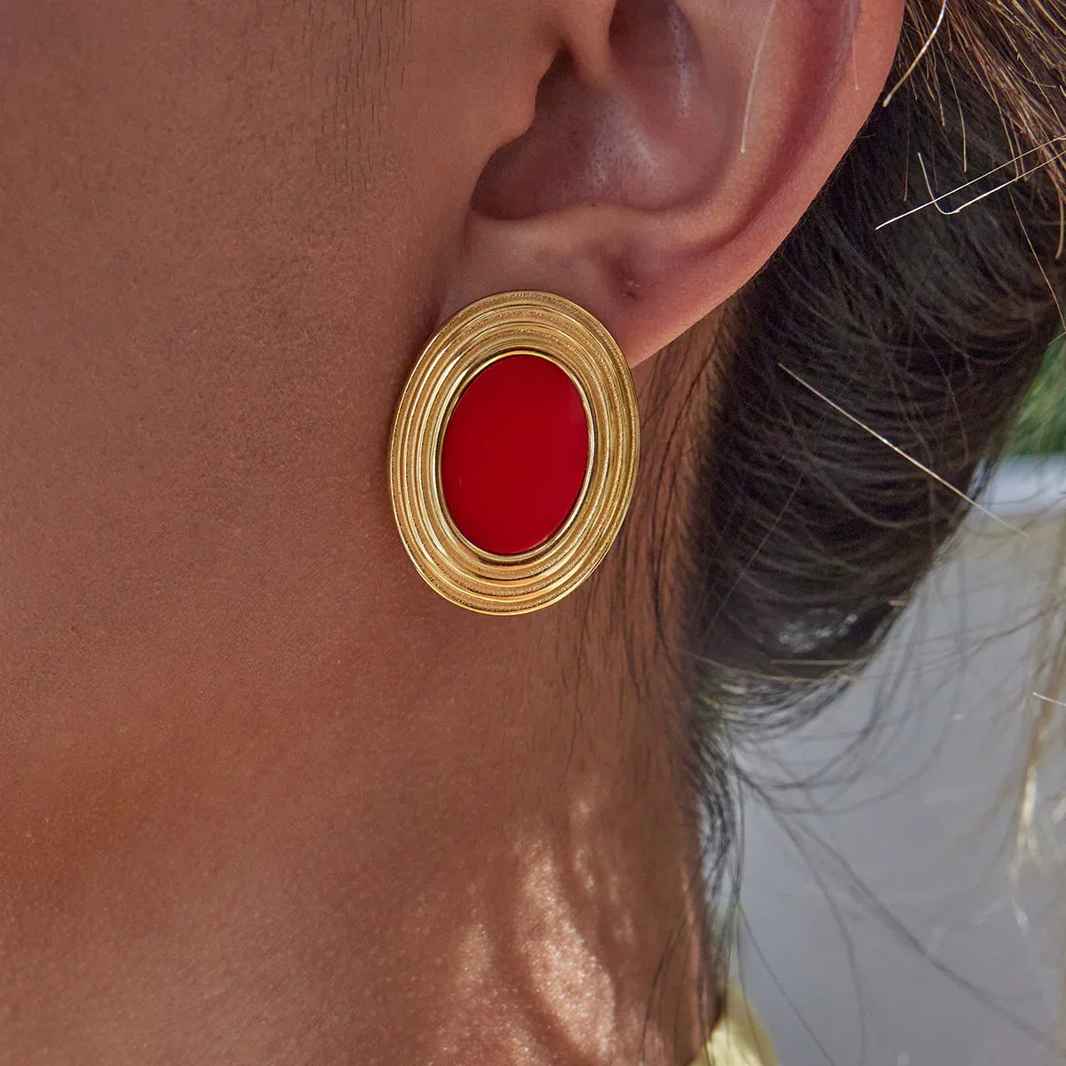 [ElanLuxe]Ruthie Gold Enamel Earrings