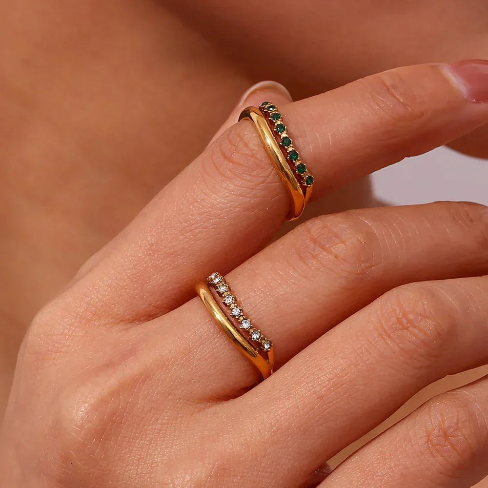 [ElanLuxe]Adeline Diamond Simulant Gold Ring