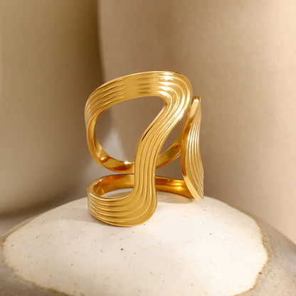 [ElanLuxe]Vivi Twisted Band Gold Ring