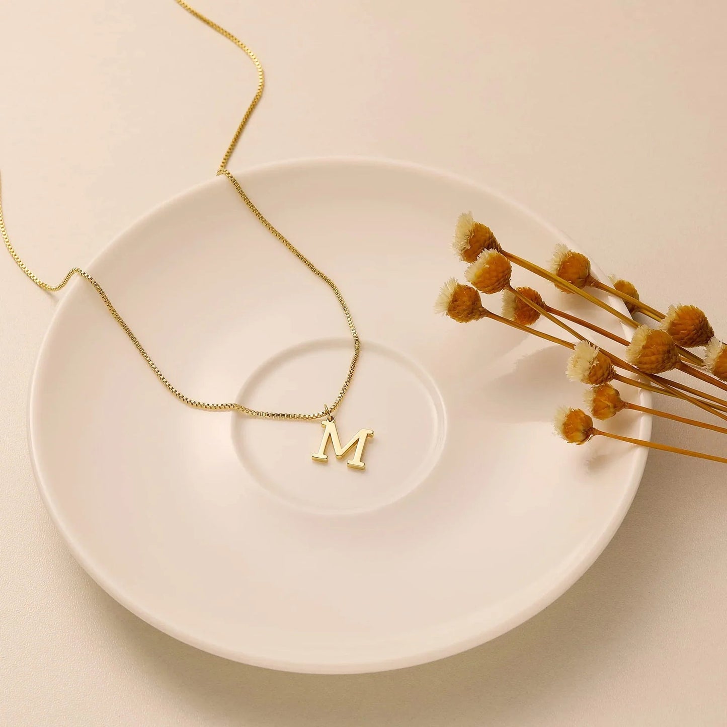[ElanLuxe]Therese Letter Initial Gold Necklace