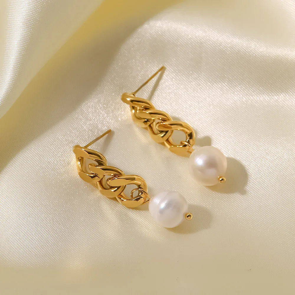 [ElanLuxe]Lumina Pearl Earrings