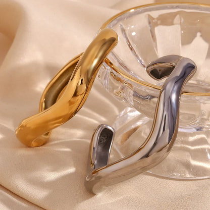 [ElanLuxe]Zaria Asymmetrical Gold Bangle