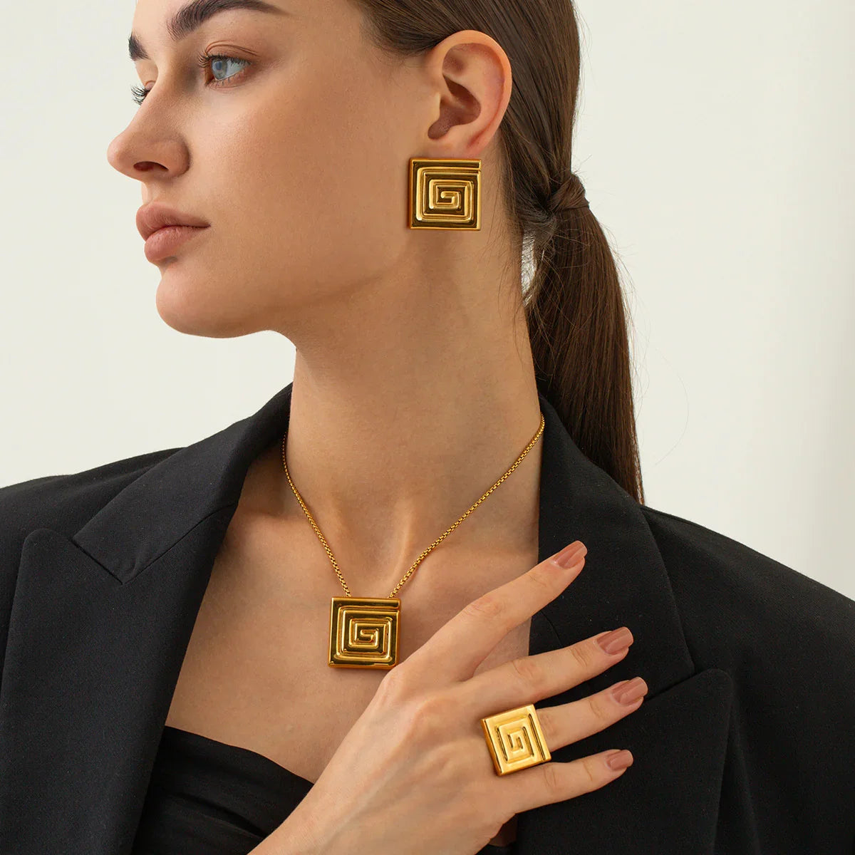 [ElanLuxe]Karina Gold Earrings