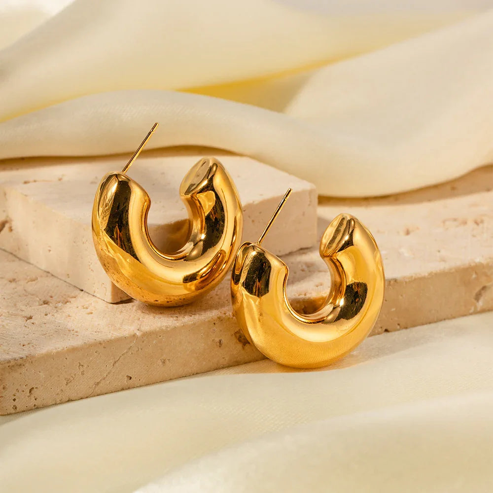 [ElanLuxe]Natalia Chunky Gold Hoops