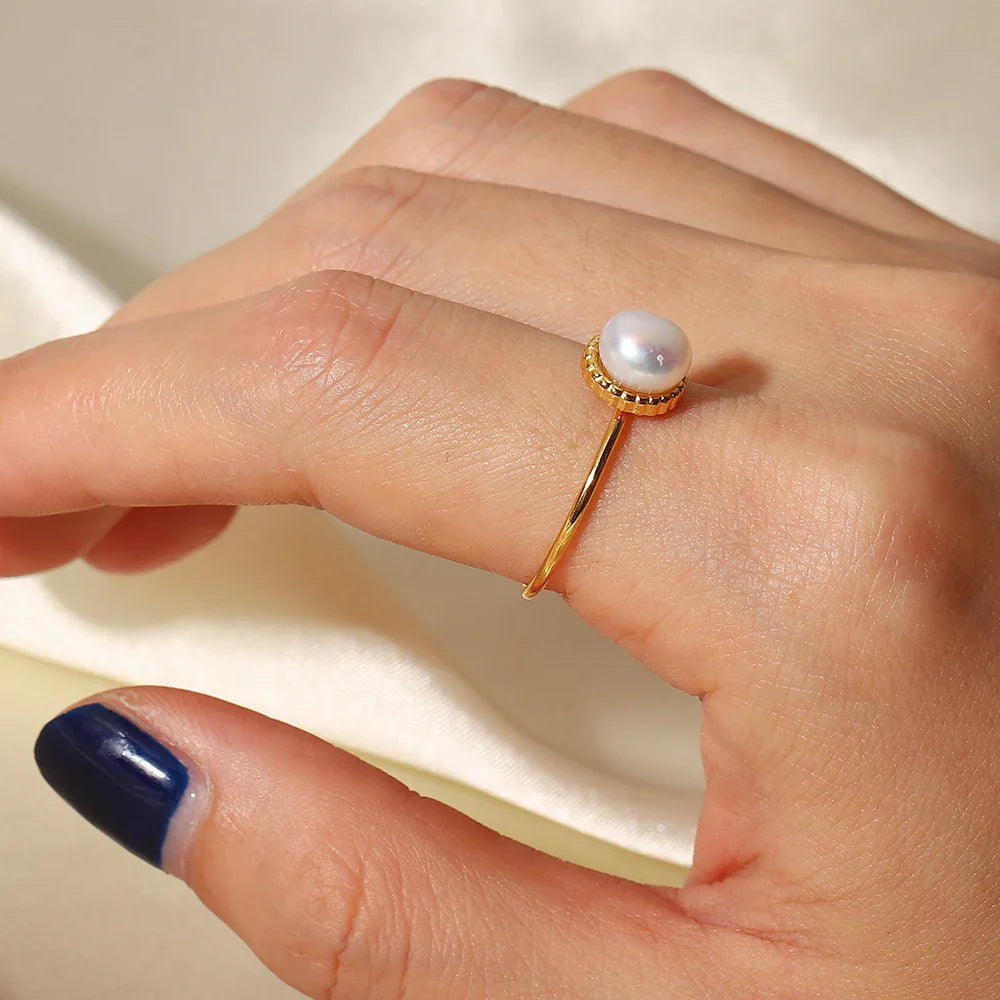 [ElanLuxe]Solis Gold Pearl Ring