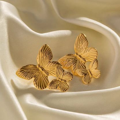 [ElanLuxe]Butterfly Gold Earrings