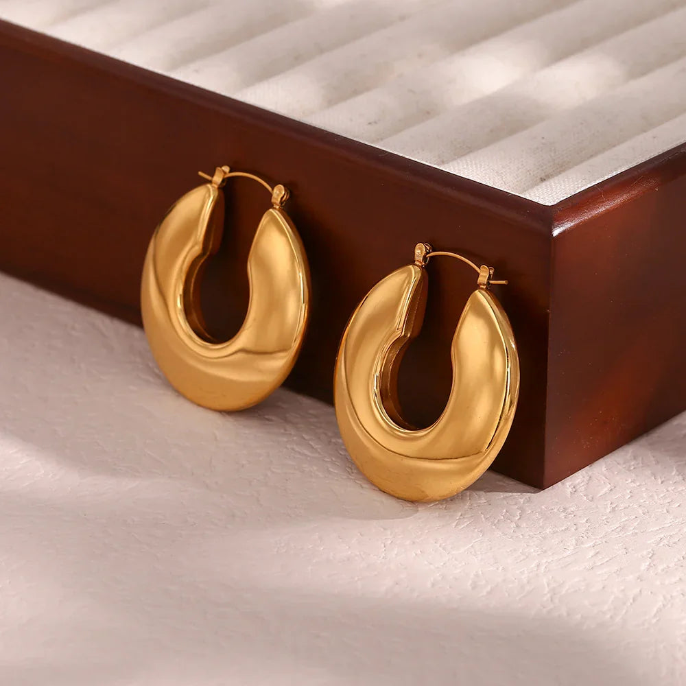 [ElanLuxe]Kayleigh Chunky Hoop Earrings