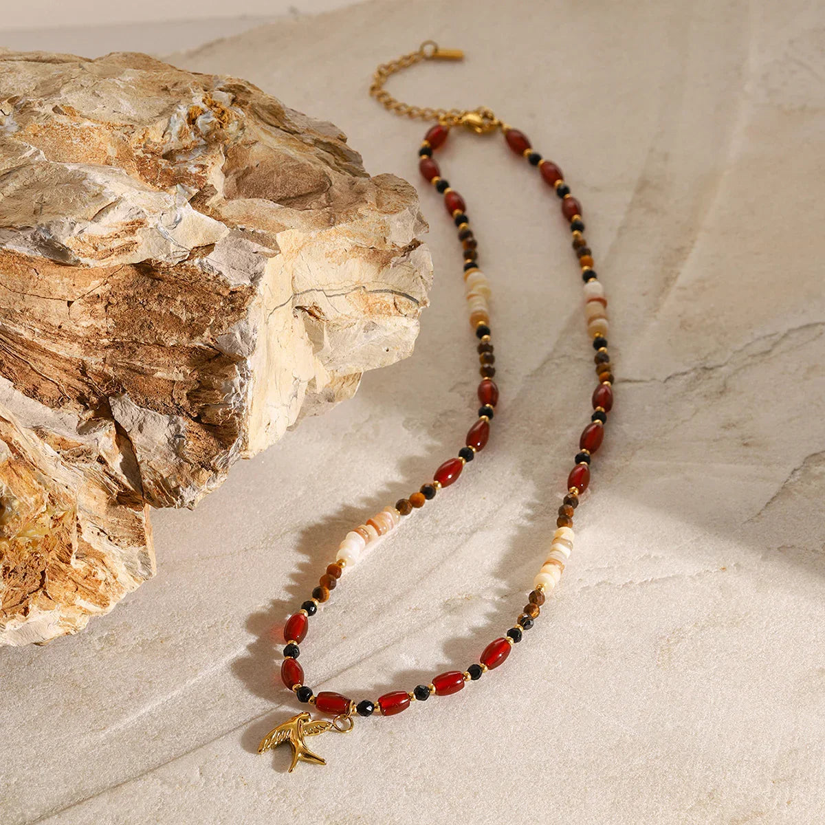 [ElanLuxe]Sierra Tiger Eye Beads Necklace