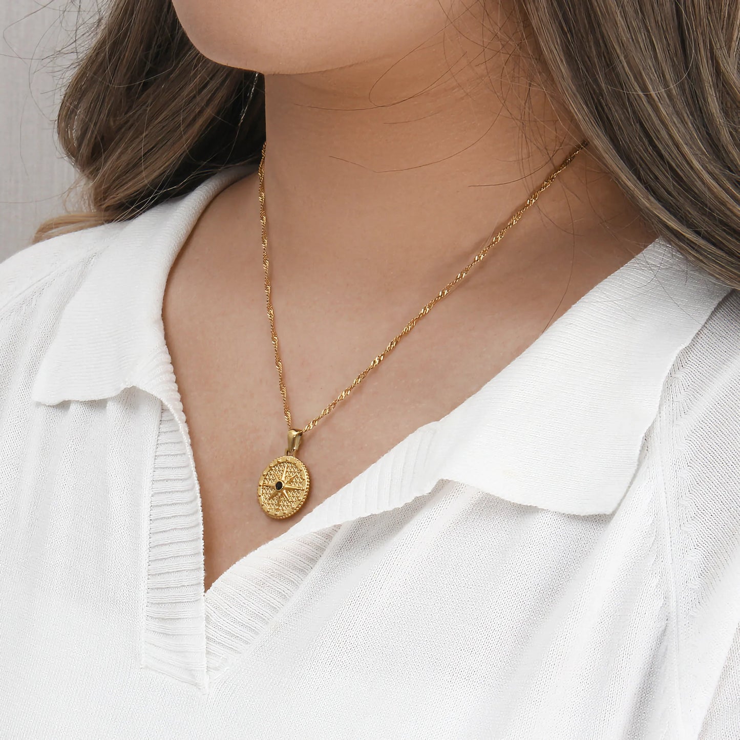 [ElanLuxe]Ellie Compass Necklace