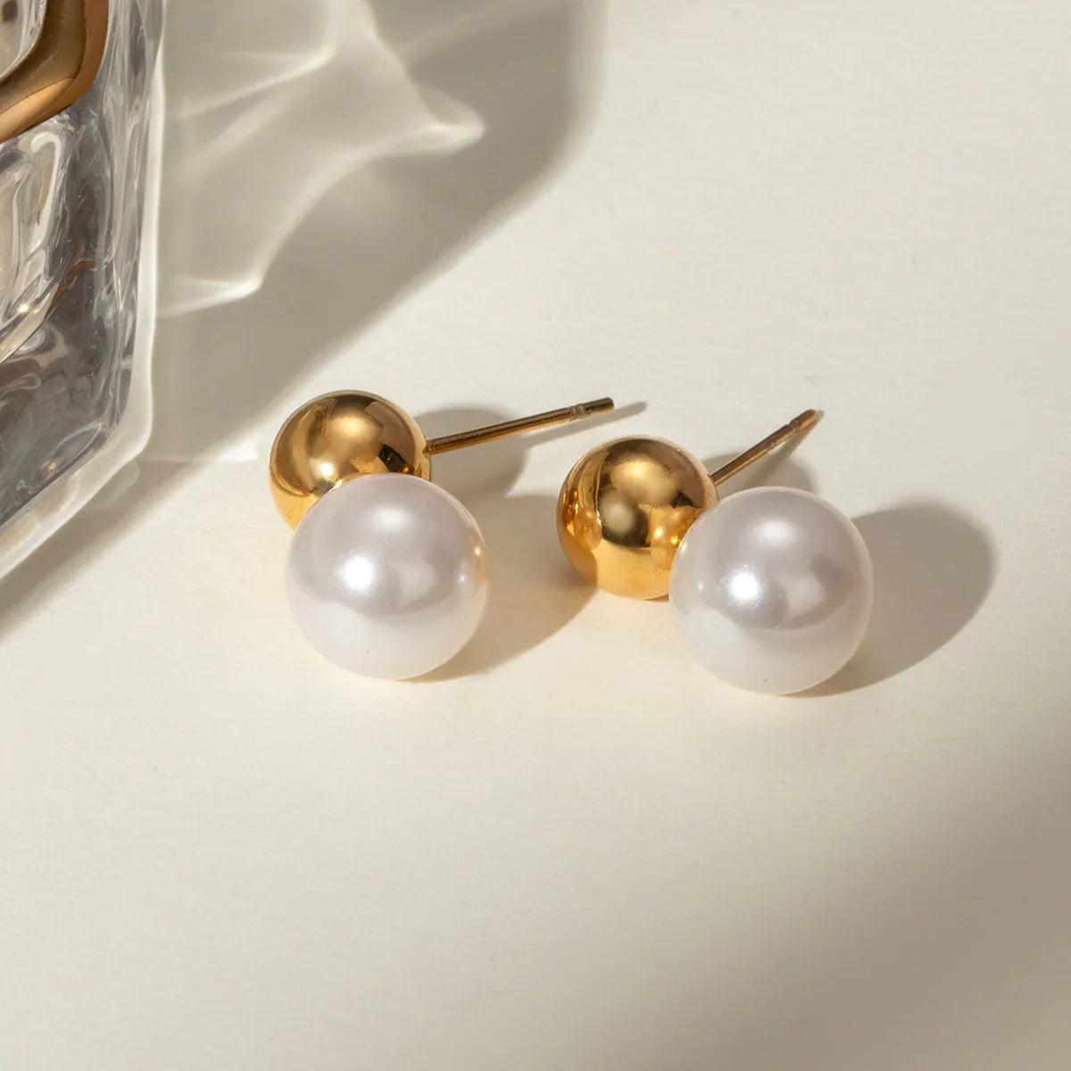 [ElanLuxe]Nautica Dome Pearl Earrings