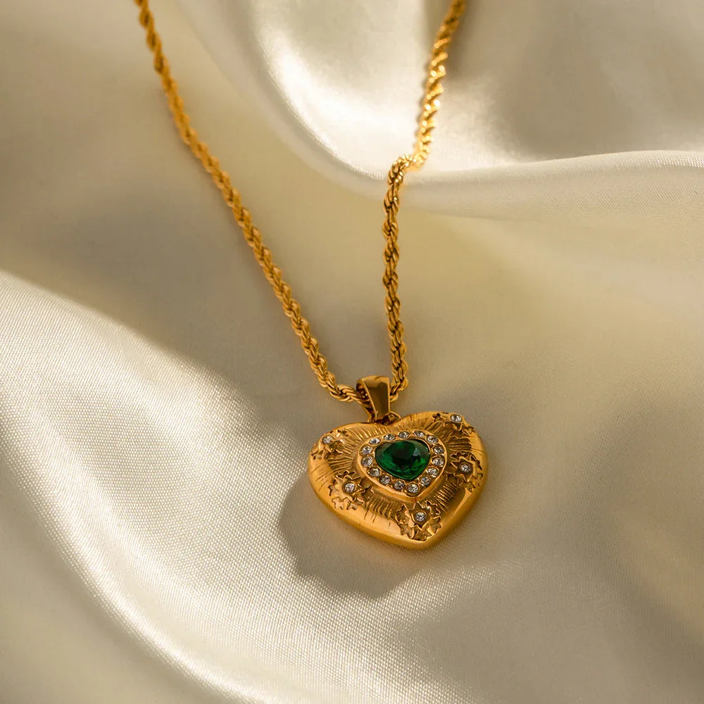 [ElanLuxe]Caelus Gold Heart Necklace