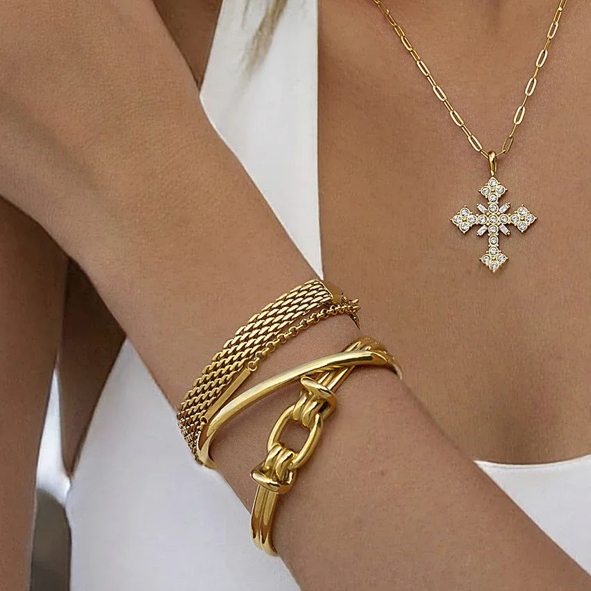 [ElanLuxe]Luce Gold Knot Bangle
