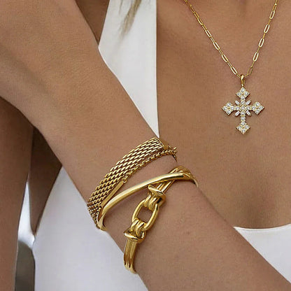 [ElanLuxe]Luce Gold Knot Bangle