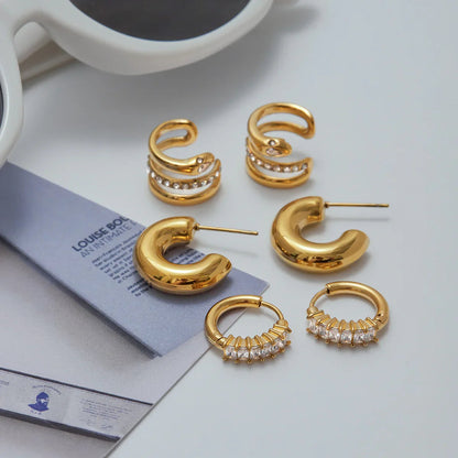 [ElanLuxe]Orielle Staple Gold Earrings Bundle