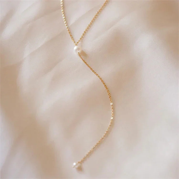 [ElanLuxe]Beatrice Pearl Tassel Necklace