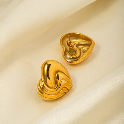 [ElanLuxe]Milena Heart Gold Earrings