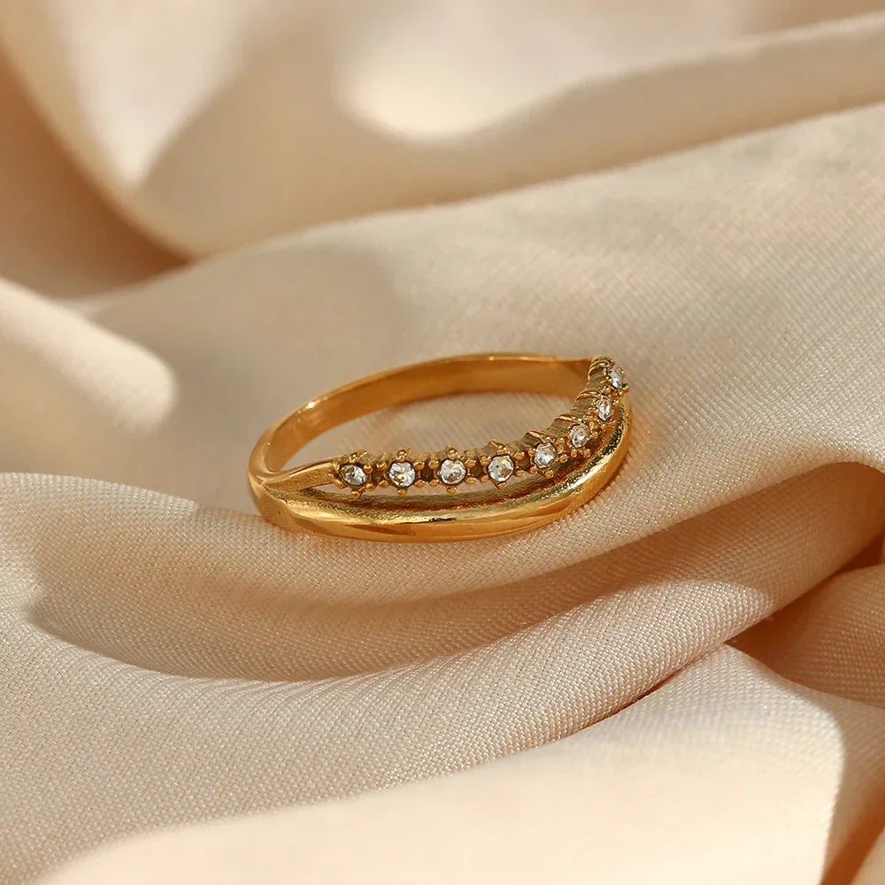 [ElanLuxe]Adeline Diamond Simulant Gold Ring