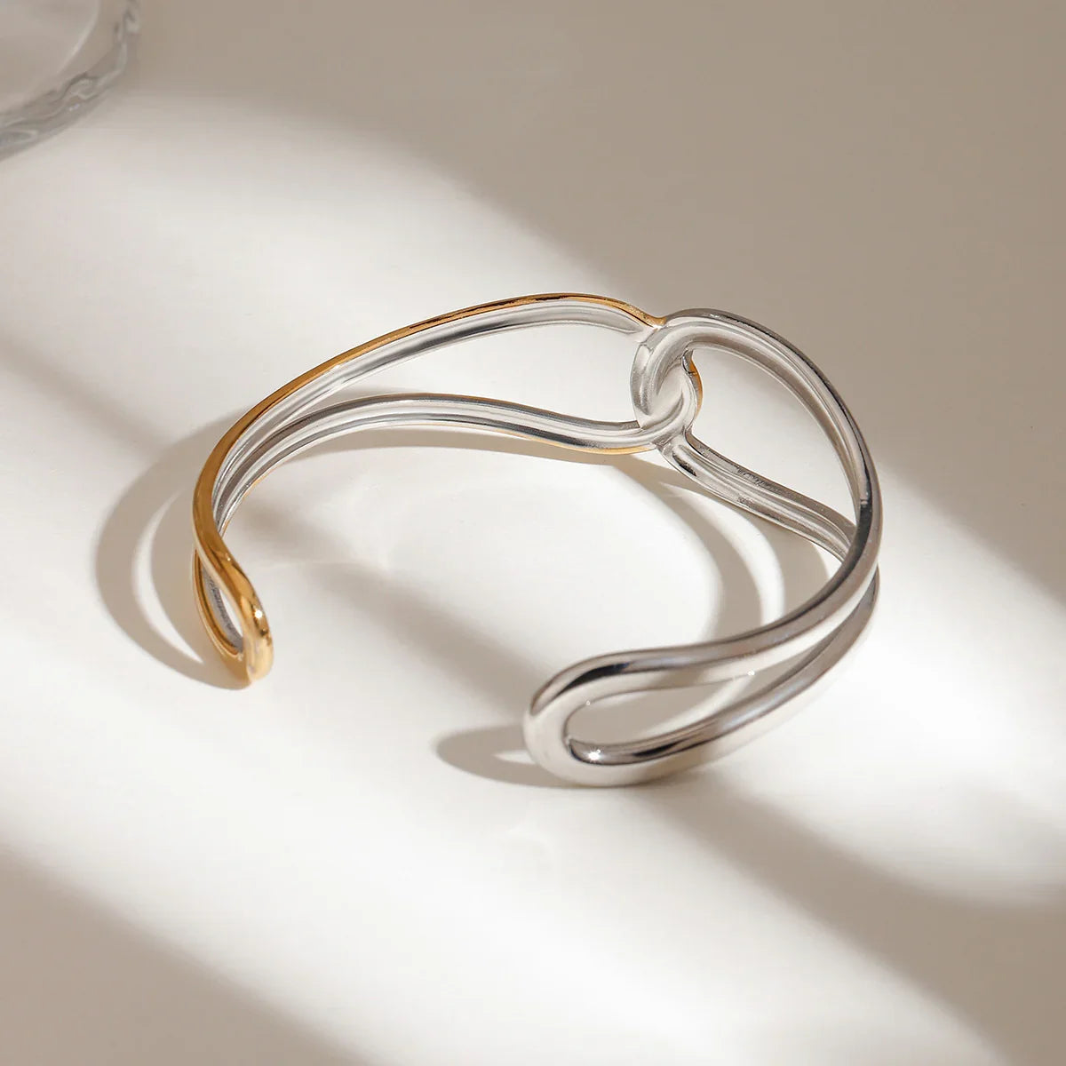 [ElanLuxe]Noria Two Tone Gold Bangle