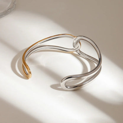 [ElanLuxe]Noria Two Tone Gold Bangle