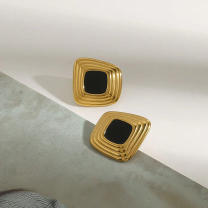 [ElanLuxe]Sylvie Geometric Gold Earrings